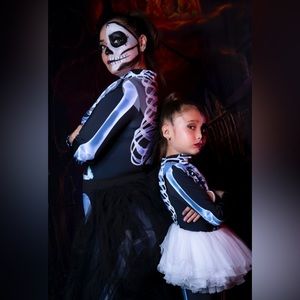 Woman’s skeleton body suit